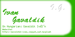 ivan gavaldik business card